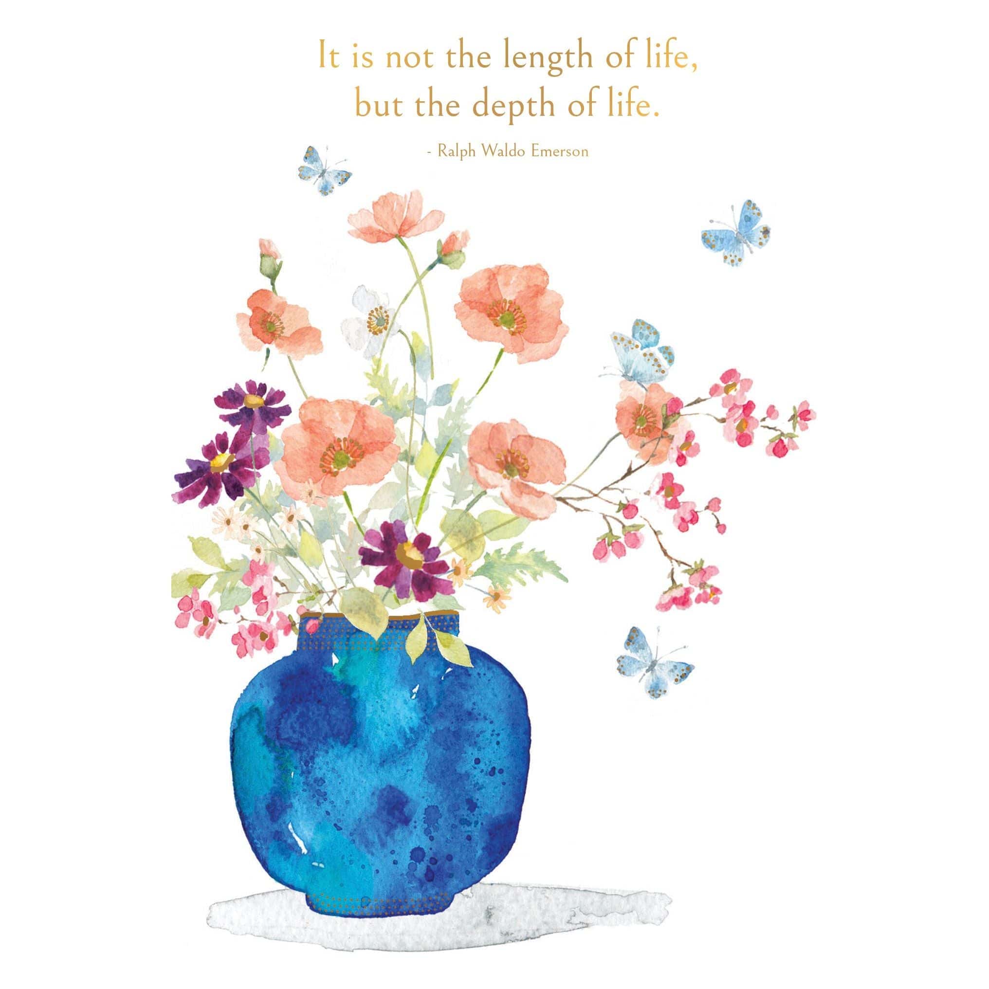 Blue sympathy vase card by Pictura for loss of grandmother, featuring a heartfelt design for comforting condolences.